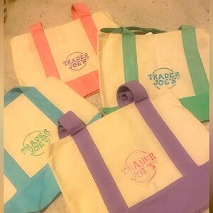 Trader Joe’s Mini Pastel Canvas Tote Bags (4)